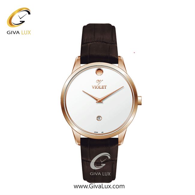 ساعت مچی اورجینال زنانه ویولت VIOLET رزگلد | قهوه ای| سفید| کد رفرنس 0550/2